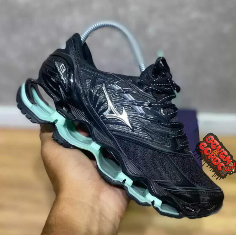 MIZUNO WAVE PROPHECY 8 "PRETO/VERDE AGUÁ"